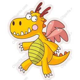 Charming Cartoon Yellow Dragon