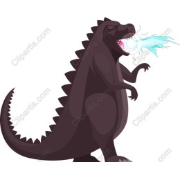 Cartoon Dinosaur - Fierce Creature with Energy Burst