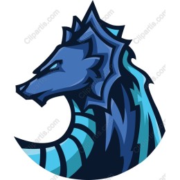 Fierce Blue Dragon Head