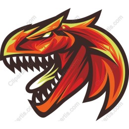 Fiery Dinosaur Head