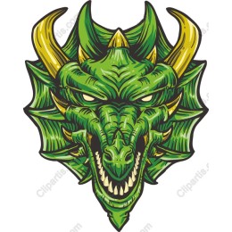 Fierce Green Dragon Head