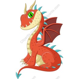 Charming Red Dragon Cartoon