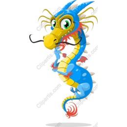 Whimsical Blue Dragon