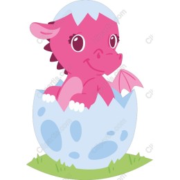 Adorable Pink Dragon Hatching from Egg