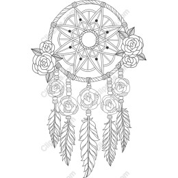 Dreamcatcher with Roses and Feathers