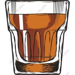Hand-Drawn Whiskey Glass