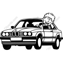 Cartoon BMW Driving