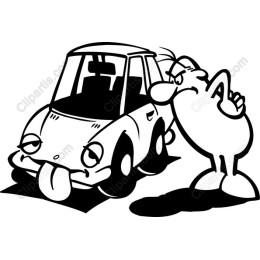 Frustrated Driver with Broken Car