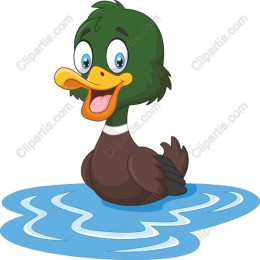 Cheerful Cartoon Duck