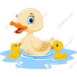 Adorable Mother Duck and Ducklings