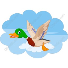 Whimsical Flying Duck