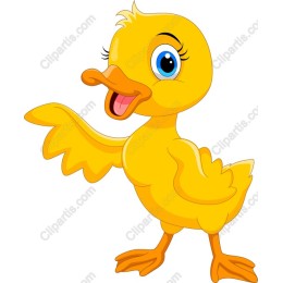 Cheerful Yellow Duck Cartoon