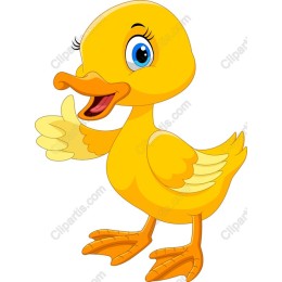 Cheerful Yellow Cartoon Duck