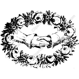 Elegant Hand-Clasped Floral Wreath