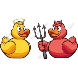 Playful Good vs. Evil Duck