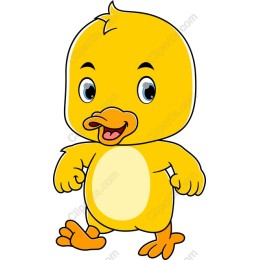 Adorable Yellow Cartoon Duck