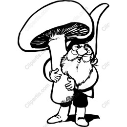 Whimsical Gnome Holding Mushroom