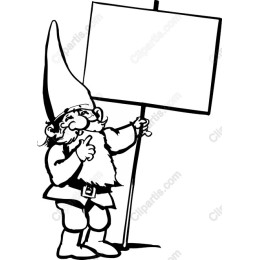 Whimsical Gnome Holding Blank Sign