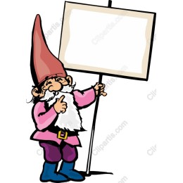 Gnome with Sign