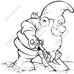 Cheerful Gnome with Shovel