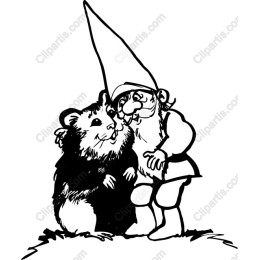 Whimsical Gnome and Hamster
