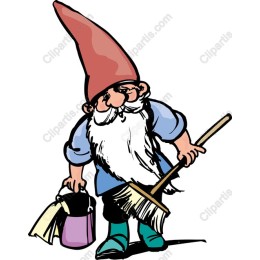 Whimsical Gnome with Broom