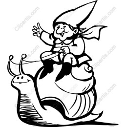 Whimsical Gnome on Snail