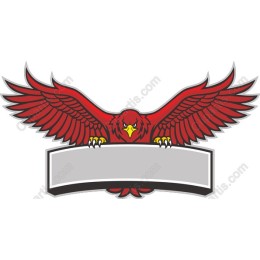 Majestic Red Hawk with Customizable Banner