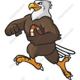 Eagle Mascot Running with Football