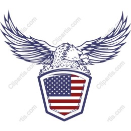 Majestic Eagle Emblem with American Flag