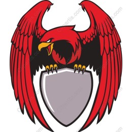 Fierce Red Eagle with Shield