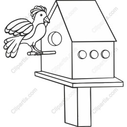 Whimsical Bird and Birdhouse