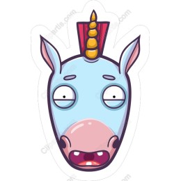 Quirky Cartoon Unicorn Head