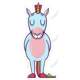 Whimsical Blue Unicorn work