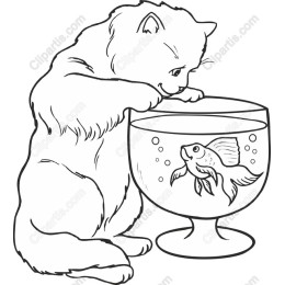 Curious Cat and Fish Bowl
