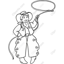 Cheerful Cowboy with Lasso