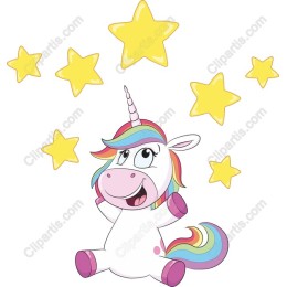 Whimsical Unicorn with Stars