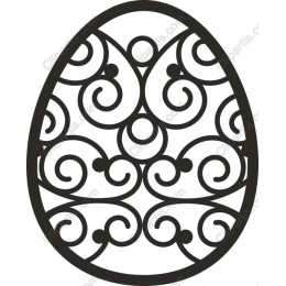 Decorative Egg with Ornate Swirl