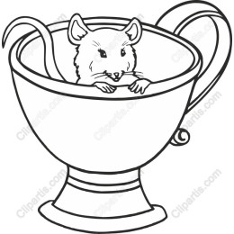 Cute Mouse in Teacup