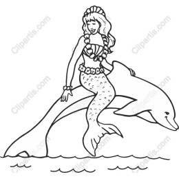 Charming Mermaid and Dolphin