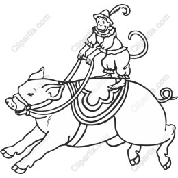 Playful Monkey on Pig