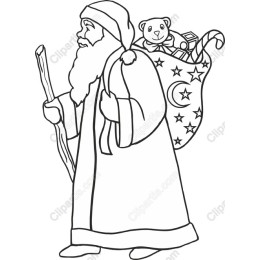 Whimsical Santa Claus with Gifts
