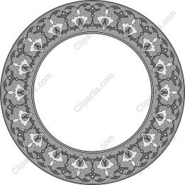 Elegant Grayscale Floral Circular