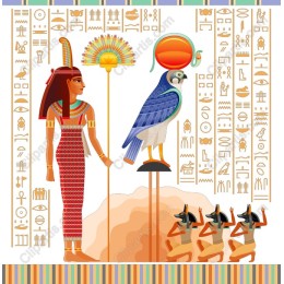 Elegant Egyptian Queen with Falcon