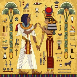 Ancient Egyptian Pharaoh and Queen
