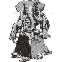 Powerful Muscular Elephant