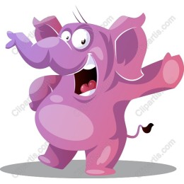 Cheerful Pink Elephant