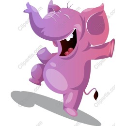 Cheerful Pink Elephant