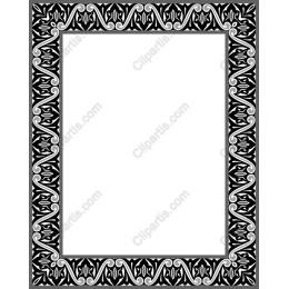 Elegant Black and Silver Ornate Frame