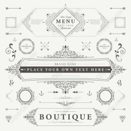 Vintage Label and Menu Set